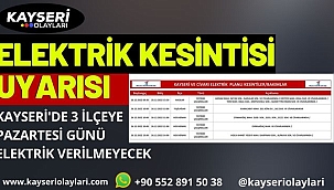 Kayseri Dikkat! Elektrik Kesintisi Uyarısı