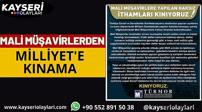 Mali Müşavirlerden Milliyet'e Kınama