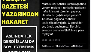 YENİÇAĞ GAZETESİ YAZARINDAN HAKARET