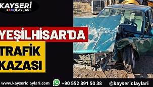 Yeşihisar'da Trafik Kazası 2 Otomobil Çarpıştı Büyük Maddi Hasar Oluştu