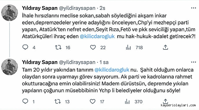 ESKİ CHP'Lİ BOMBALADI