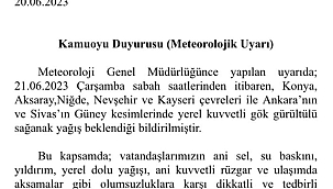 Aman Dikkat! Sel Uyarısı Yapıldı