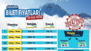 ERCİYES'TE BİLET FİYATLARI BELLİ OLDU