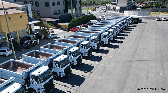 KAYSERİ BÜYÜKŞEHİR, 38 YENİ HİZMET ARACINI GÖRÜCÜYE ÇIKARIYOR