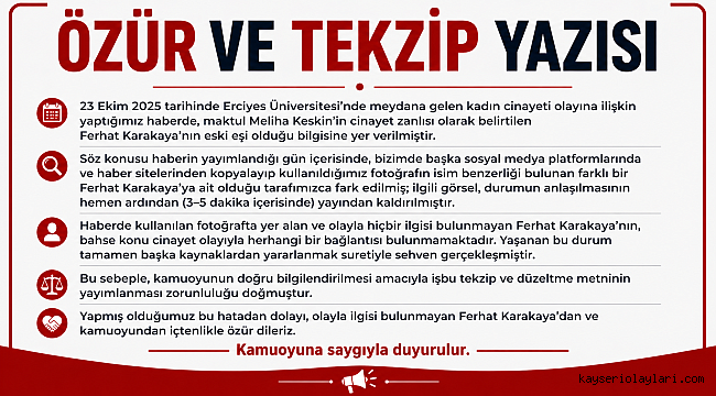 Özür ve Tekzip Metni 