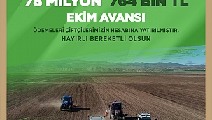 ÜRETİCİYE 78 MİLYON 764 BİN TL EKİM AVANSI DESTEĞİ VERİLDİ