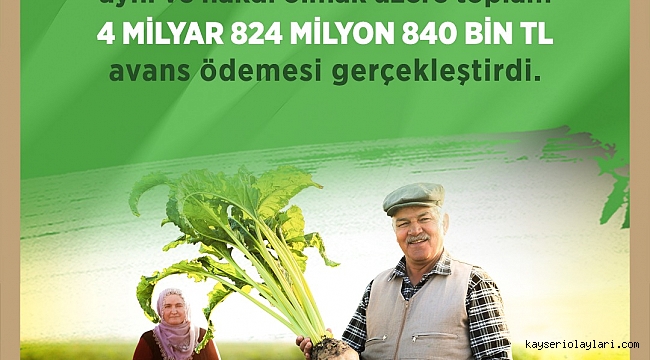 DAĞITILAN AVANS 4 MİLYAR 824 MİLYON 840 BİN TL'Yİ BULDU